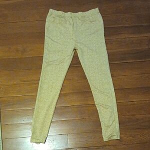 Beige Printed Leggings L Girls